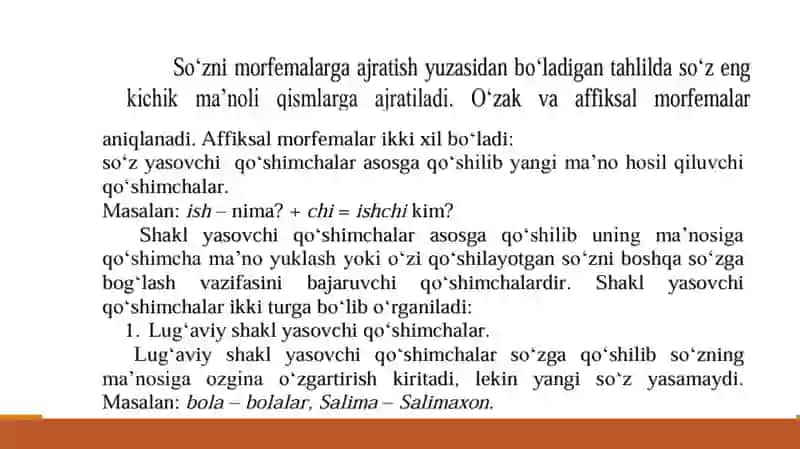 Morfemik tahlil 2