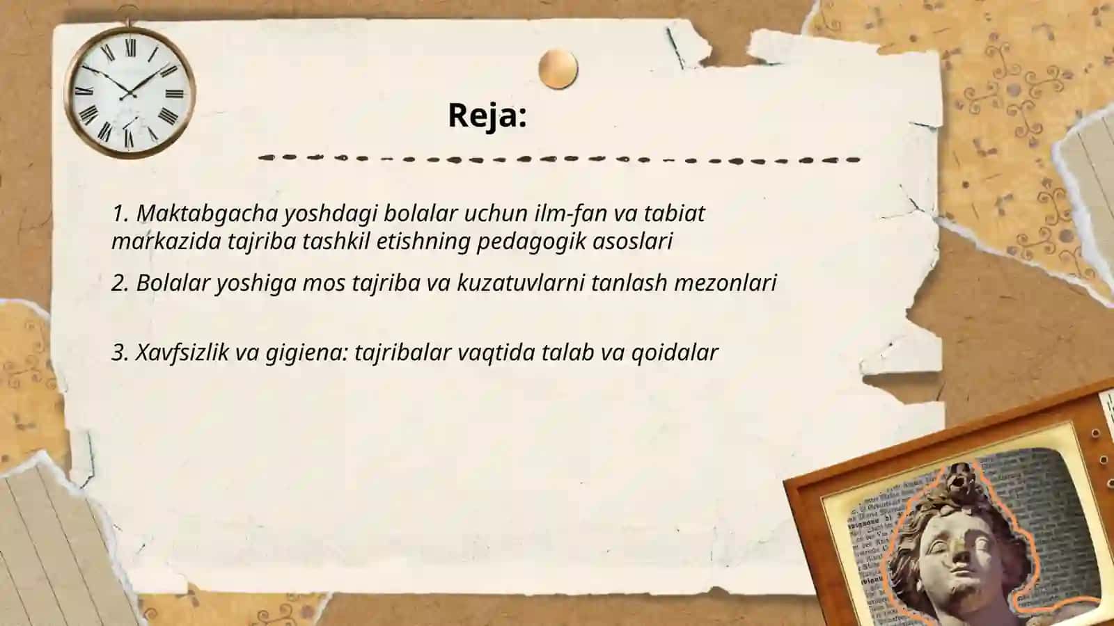 Maktabgacha yoshdagi bolalar bilan ilm fan va tabiat markazida boshlangʻich tajribalarni tashkil etish texnologiyasi 2