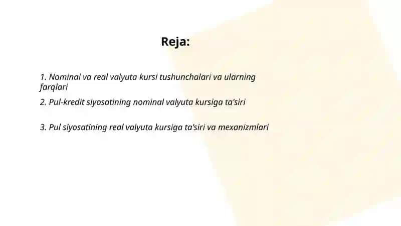 Makroiqtisodiy siyosatning nominal va real valyuta kurslariga ta' siri 2