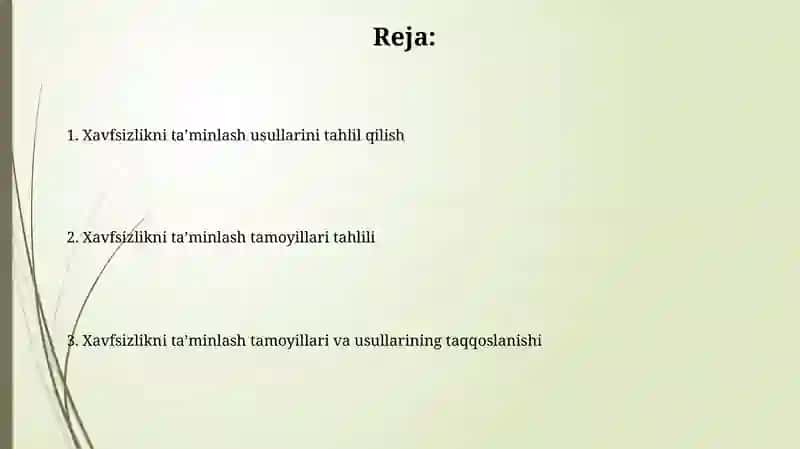 Xavfsizlikni ta'minlash tamoyillari va uslublarni tahlil qilish 2