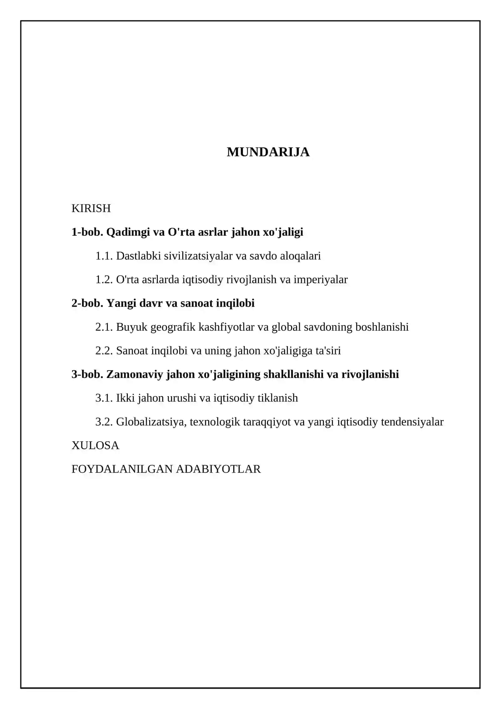 Jahon xoʻjaligi evolyutsiyasi 2