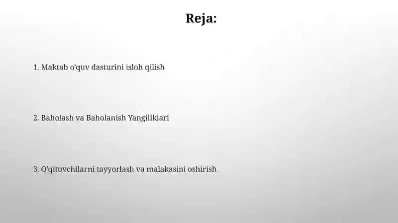Ta'lim sohasidagi o'zgarishlar 2
