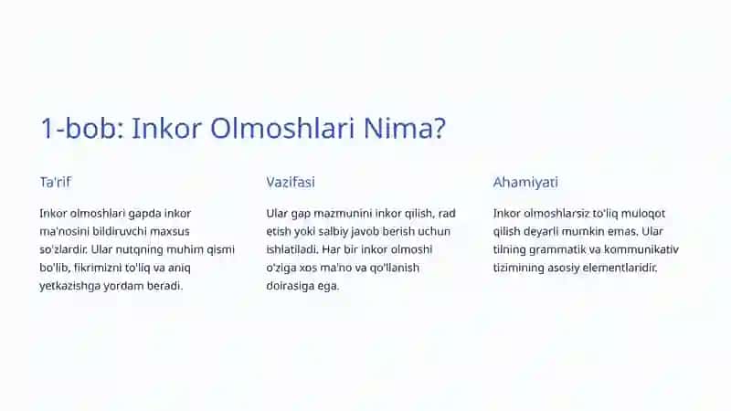Inkor Olmoshlari 2