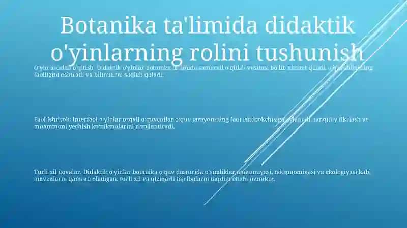 Botanikani Ôqitishda Didaktik Ôyinli Darslarni Tashkil Etish 2