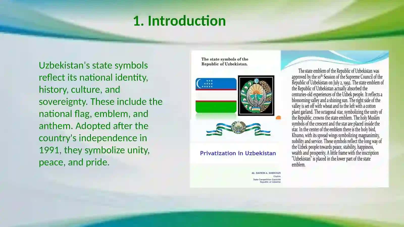 The state symbols of Uzbekistan 2