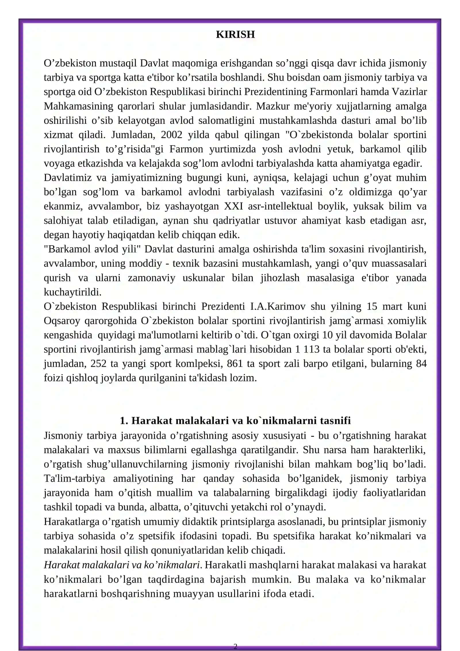 Harakatga o‘rgatish jarayonining asoslari 2