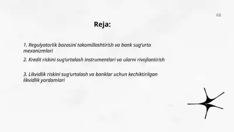 Tijorat banklarining risklarini sug'urtalashni takomillashtirish 2