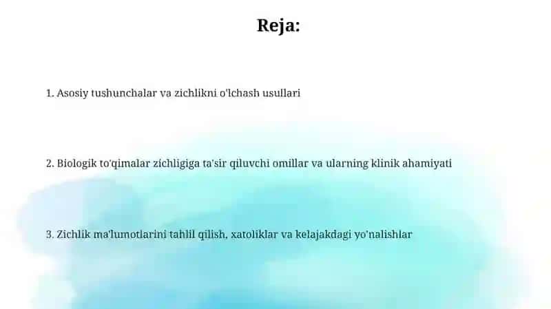 Biologik to‘qimalar va qattiq jismlarning zichligini aniqlash 2