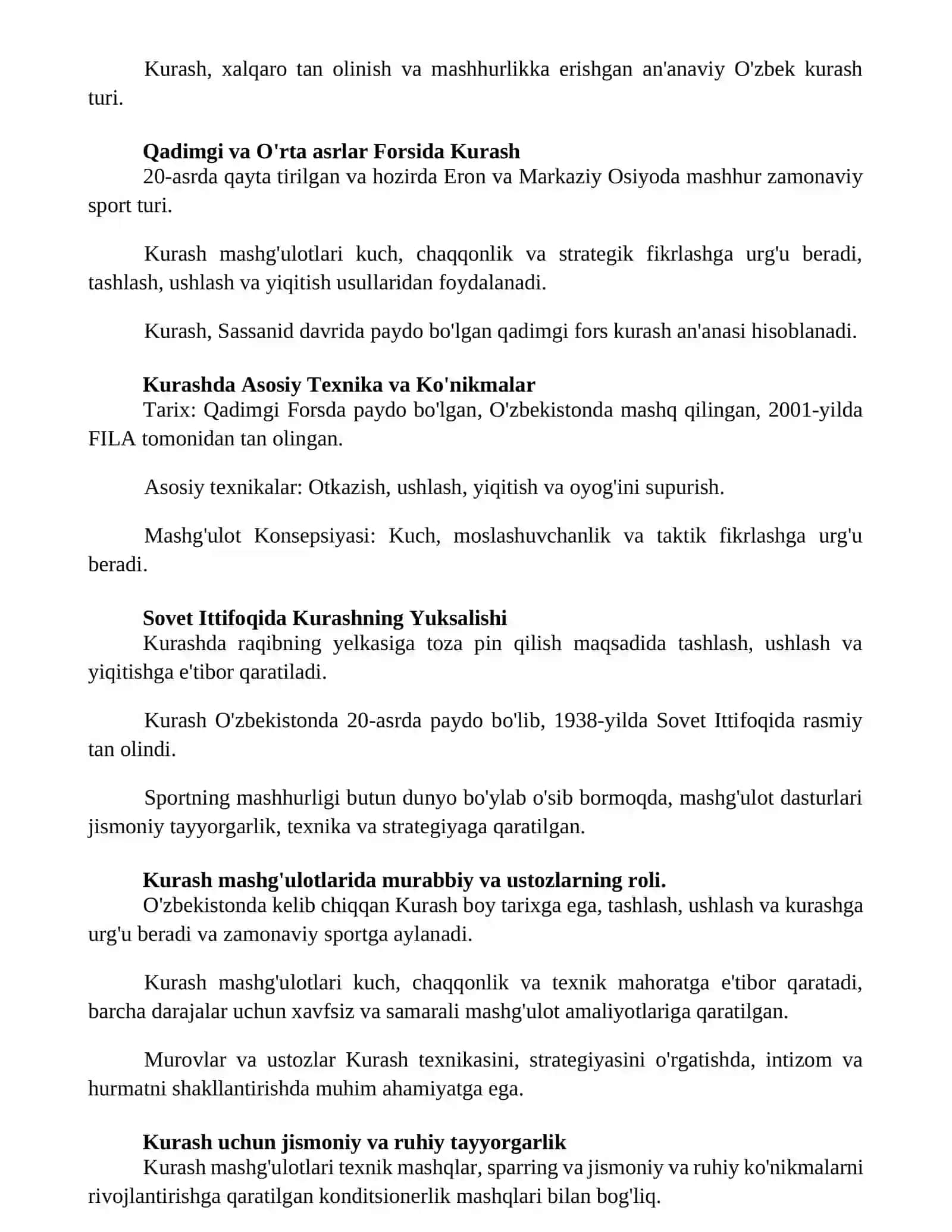 Kurashning tarixi, istiqboli va mutaxasislarni tayrlash kontsepsiyasi 2