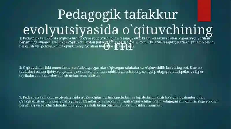 Pedagogik Fikr Taraqqiyotida O'Qituvchining Kasbiy Mahorati Hamda Burch Va Mas'Uliyatlari 2