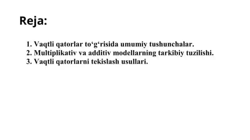 Vaqtli qatorlar 2