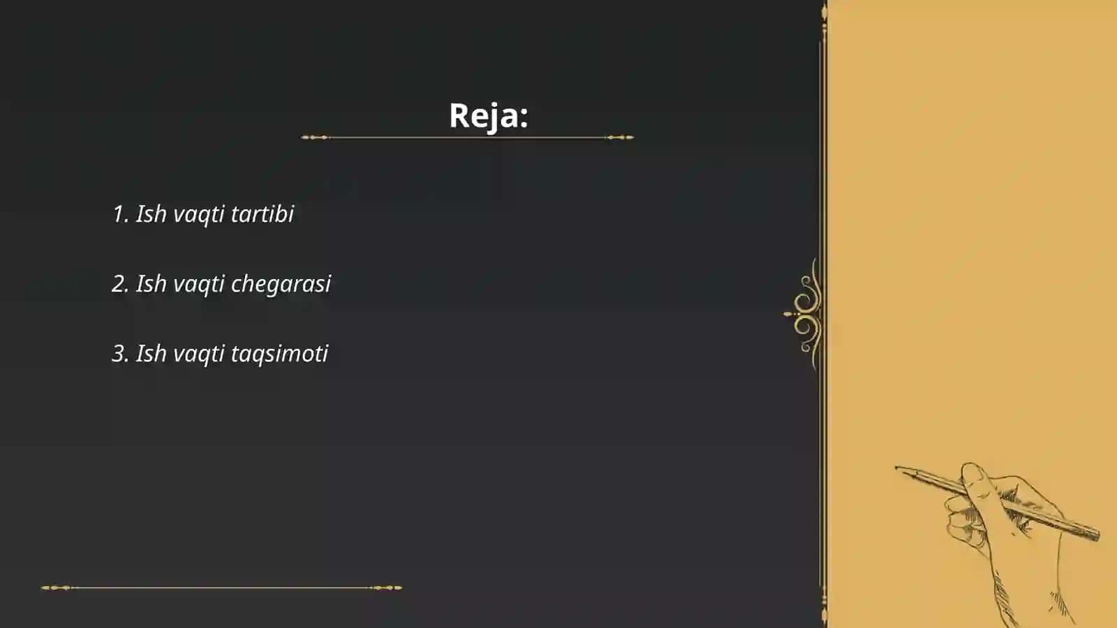 Ish vaqti tartibi 2