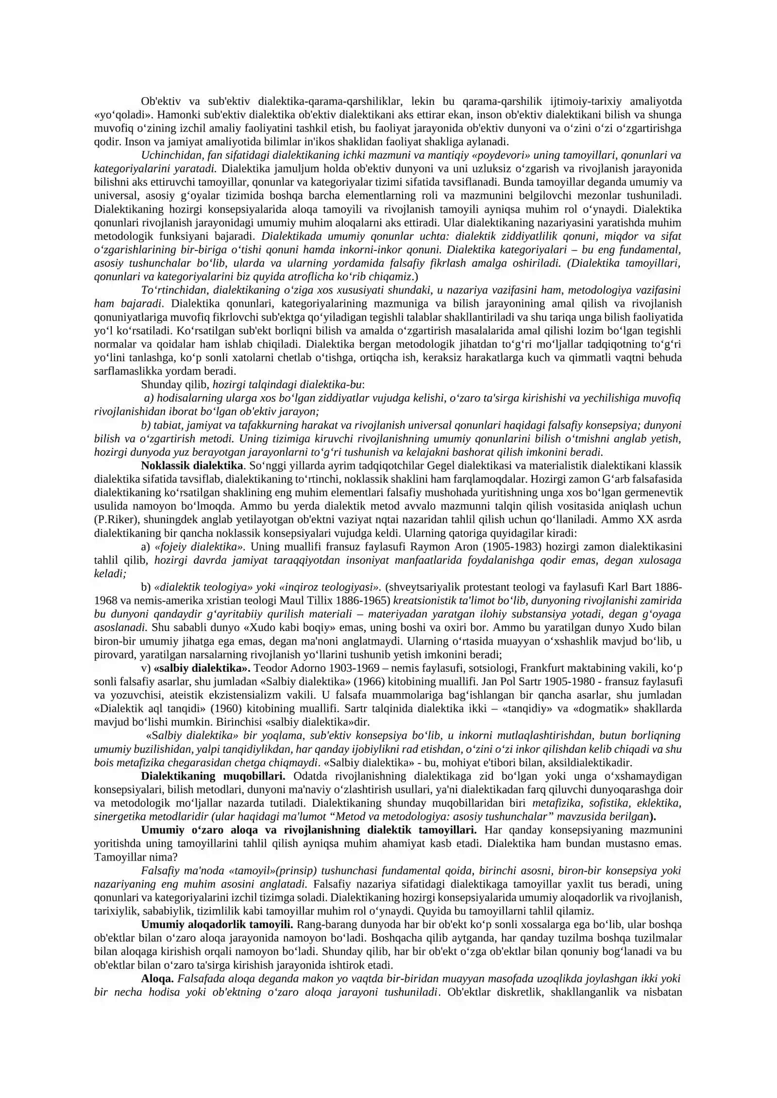Rivojlanish falsafasi (Dialektika)  Dialektikaning tarixiy shakllari va xususiyatlari. 2