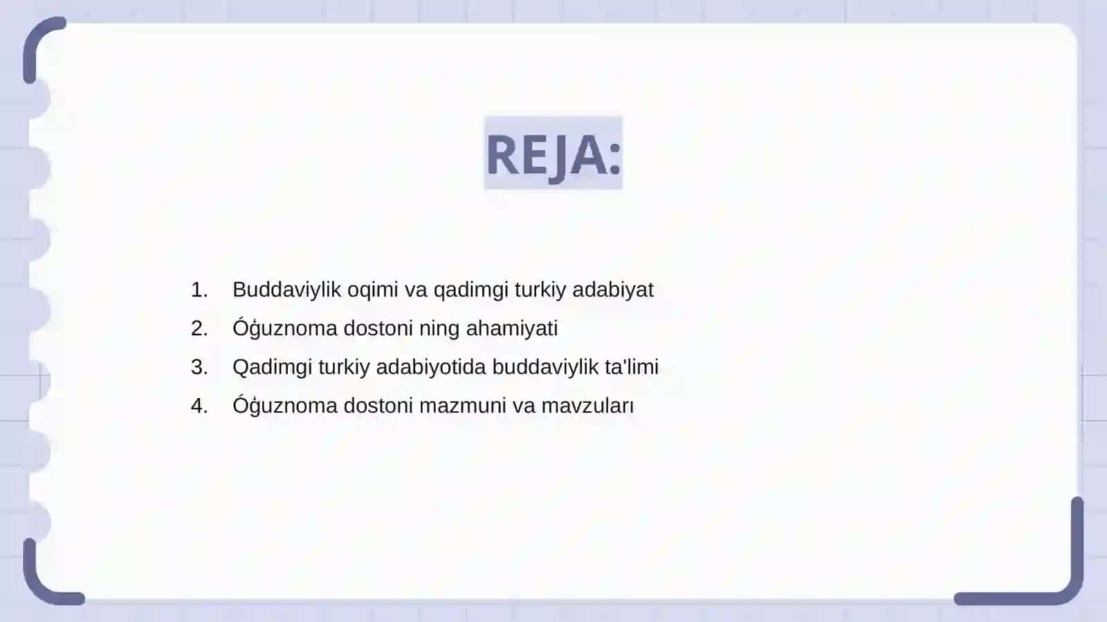 Buddaviylik oqimidagi qadimgi turkiy adabiyot,,Óģuznoma" dostoni 2