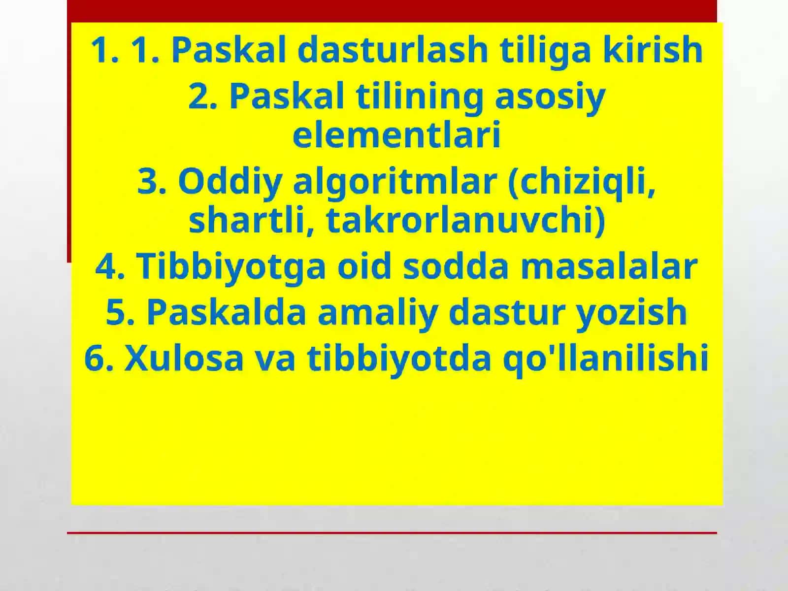 Paskal dasturlash tilida sodda masalarni dasturlash 2