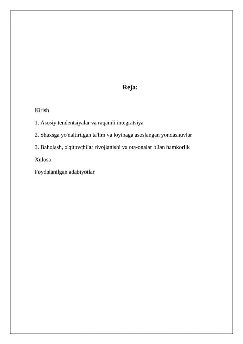 Boshlangʻich taʼlim pedagogikasi fani tendensiyalarini zamonaviy yondashuvlari 2