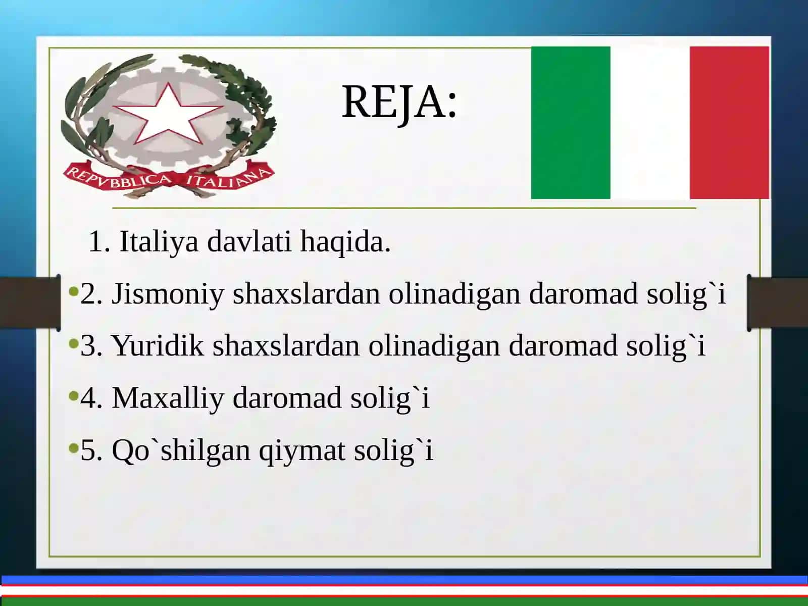 Italiya davlati haqida 2