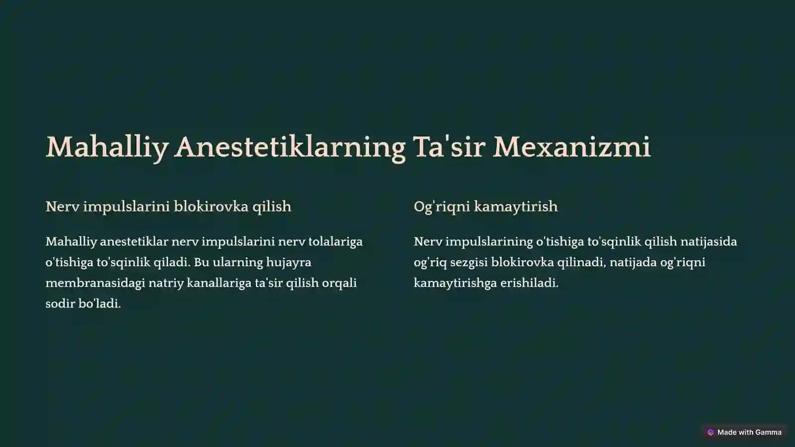 Mahalliy Anestetiklarni Ta'sirini Uzaytiruvchi Vositalar 2