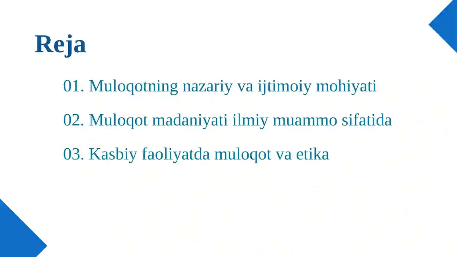 Muloqot madaniyatini shakllantirish 2