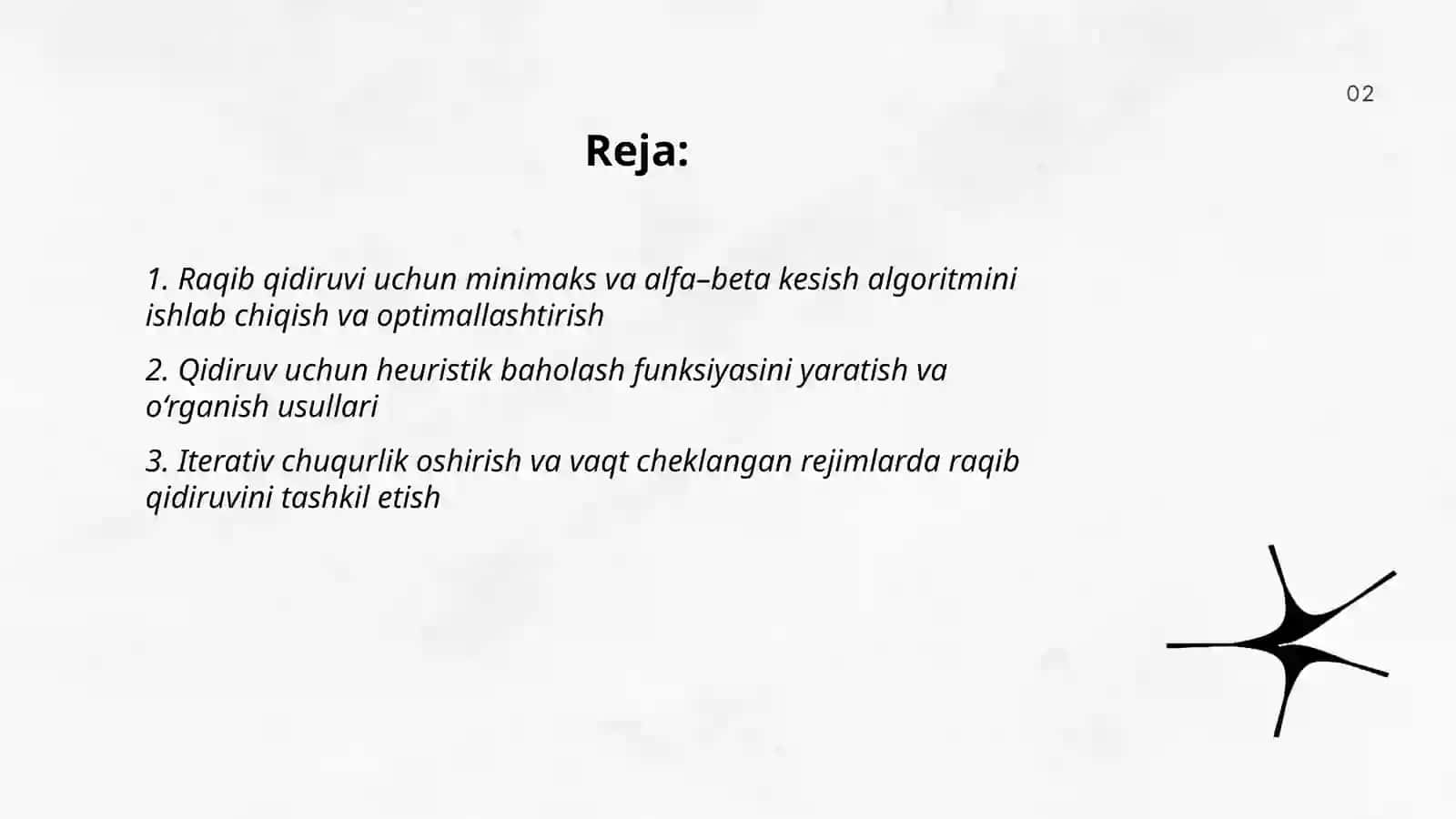 Qidiruv algoritmi asosida raqib qidiruvini ishlab chiqish 2