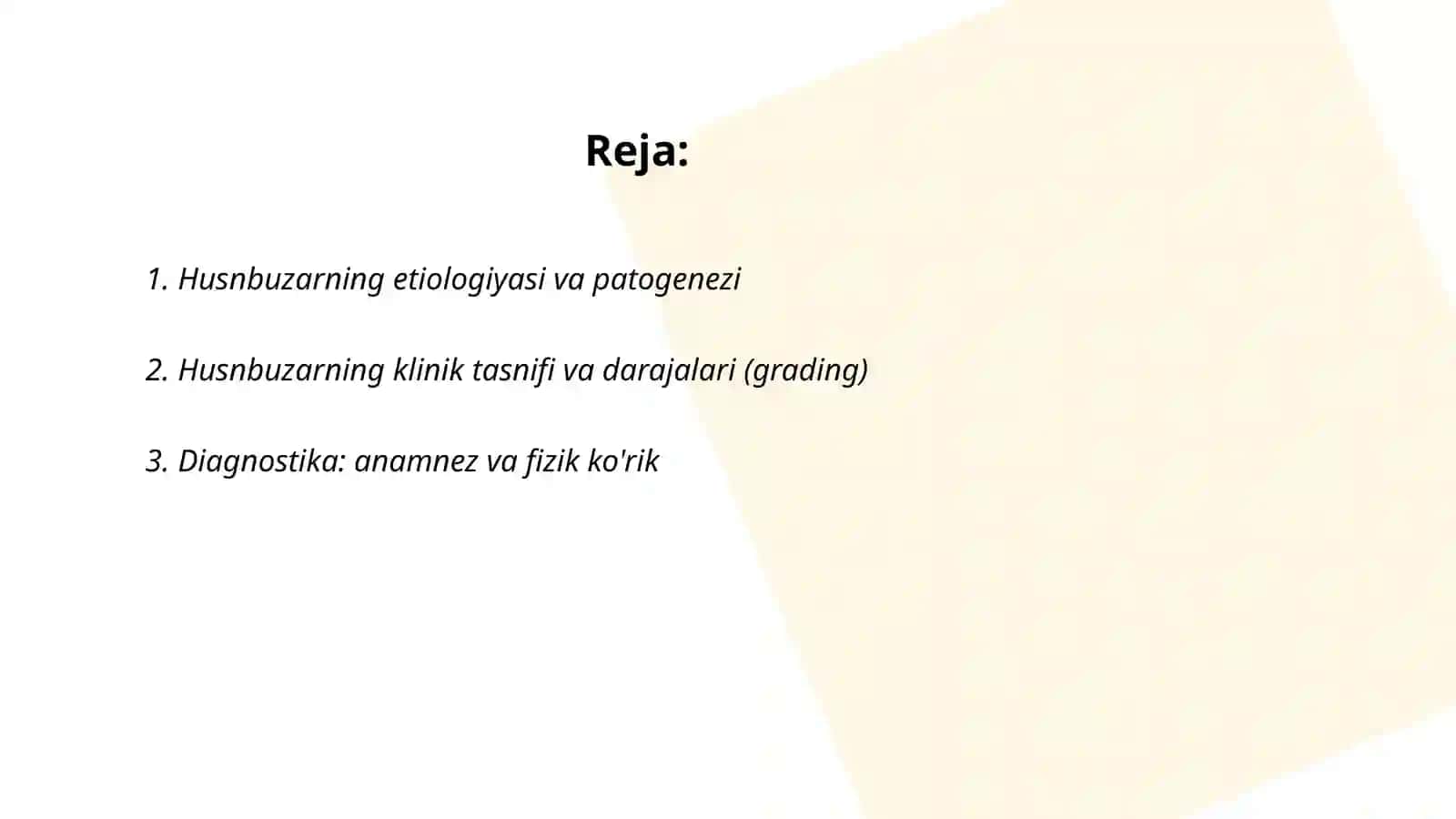 Husnbuzararni davolash usullari, diagnostikasi 2