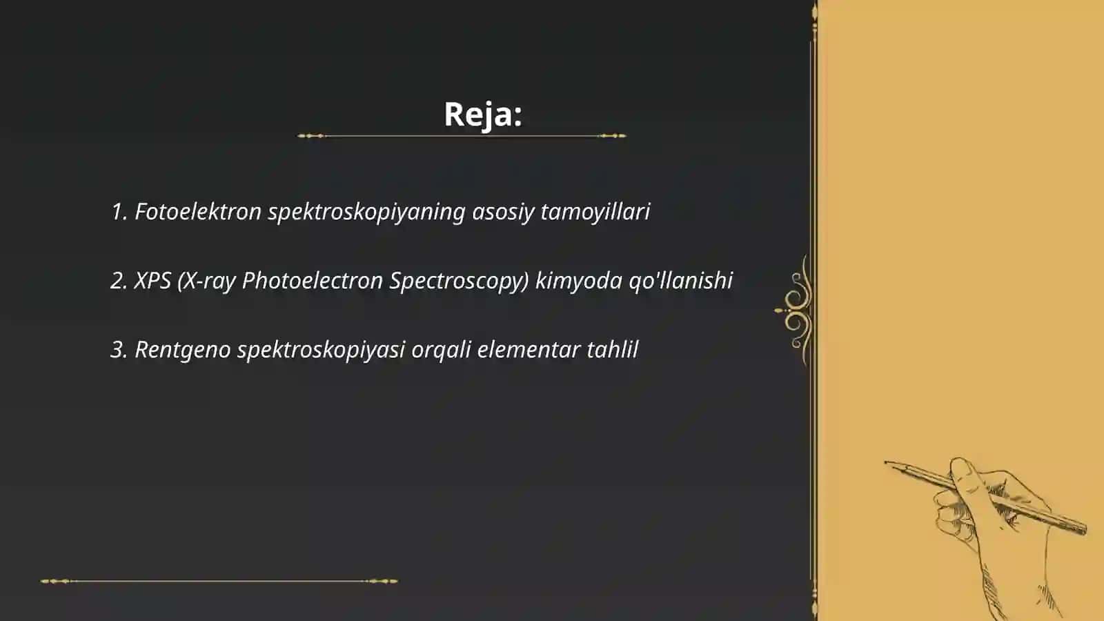 Fotoelektron rentgenoelektron va EPR spektroskopiyaning kimyoda qo'llanishi 2