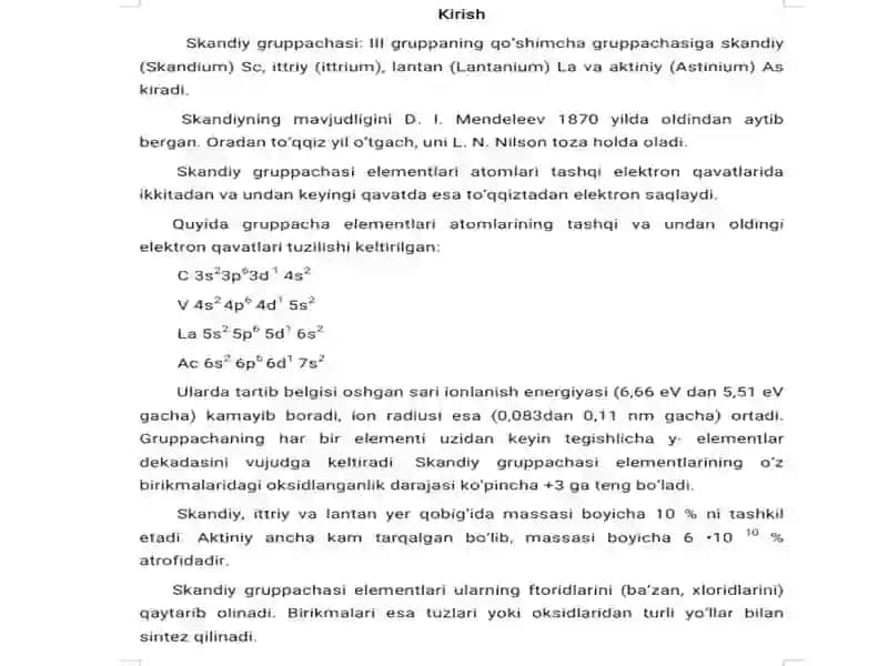 III guruhi elementlarining olinishi o'qitdimodlarning fizik-kimyoviy xossalari 2