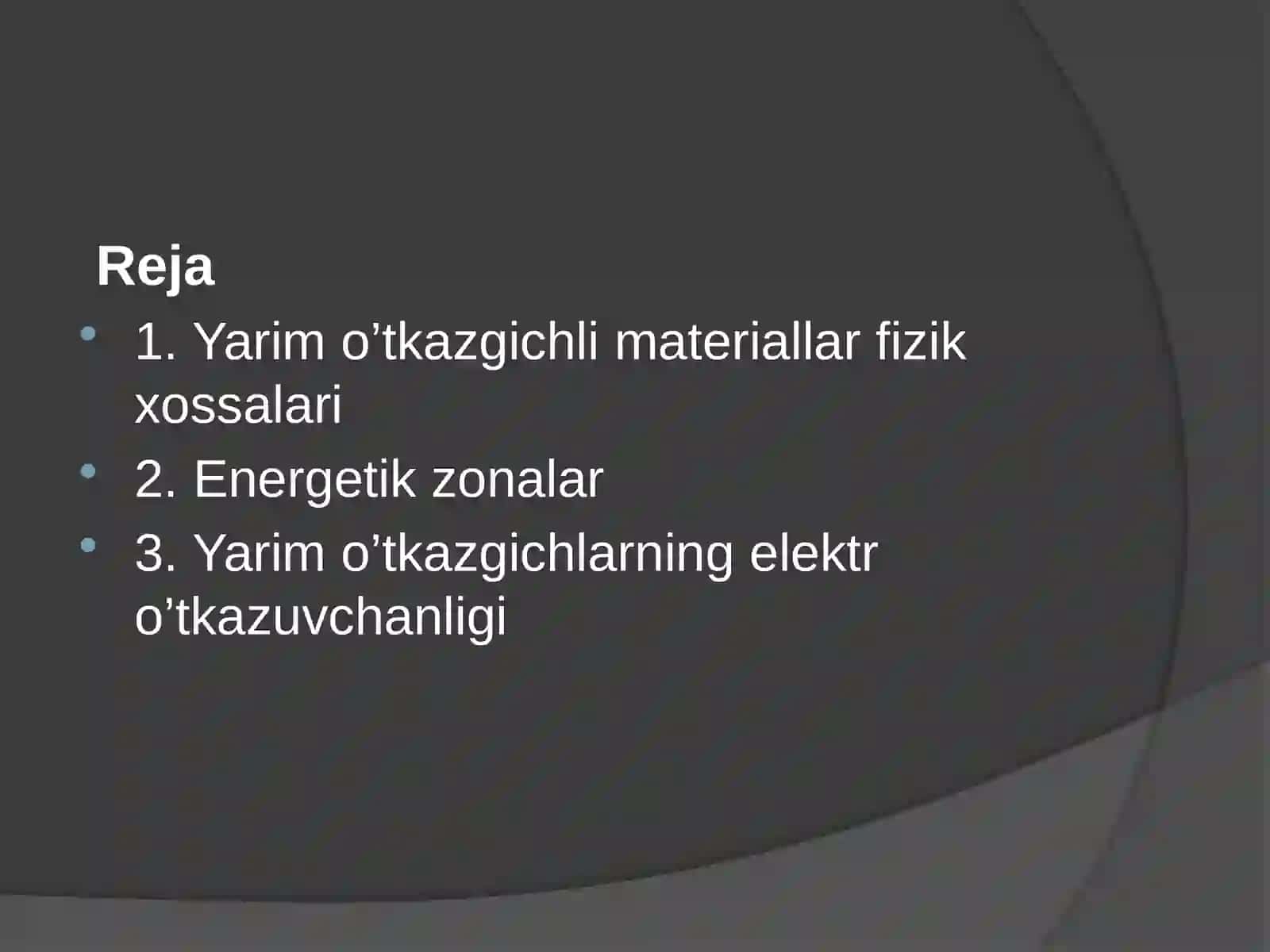 Yarimo’tkazgichlarning energetik zaxiralari 2