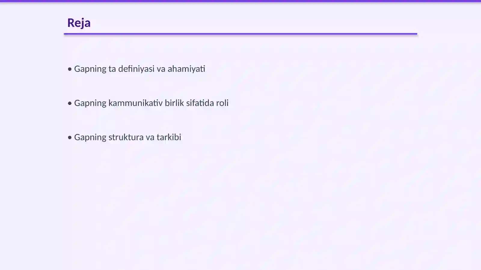 Gap. Gap - kammunikativ birlik sifatida. Ifoda maqsadiga ko'ra gap turlari 2