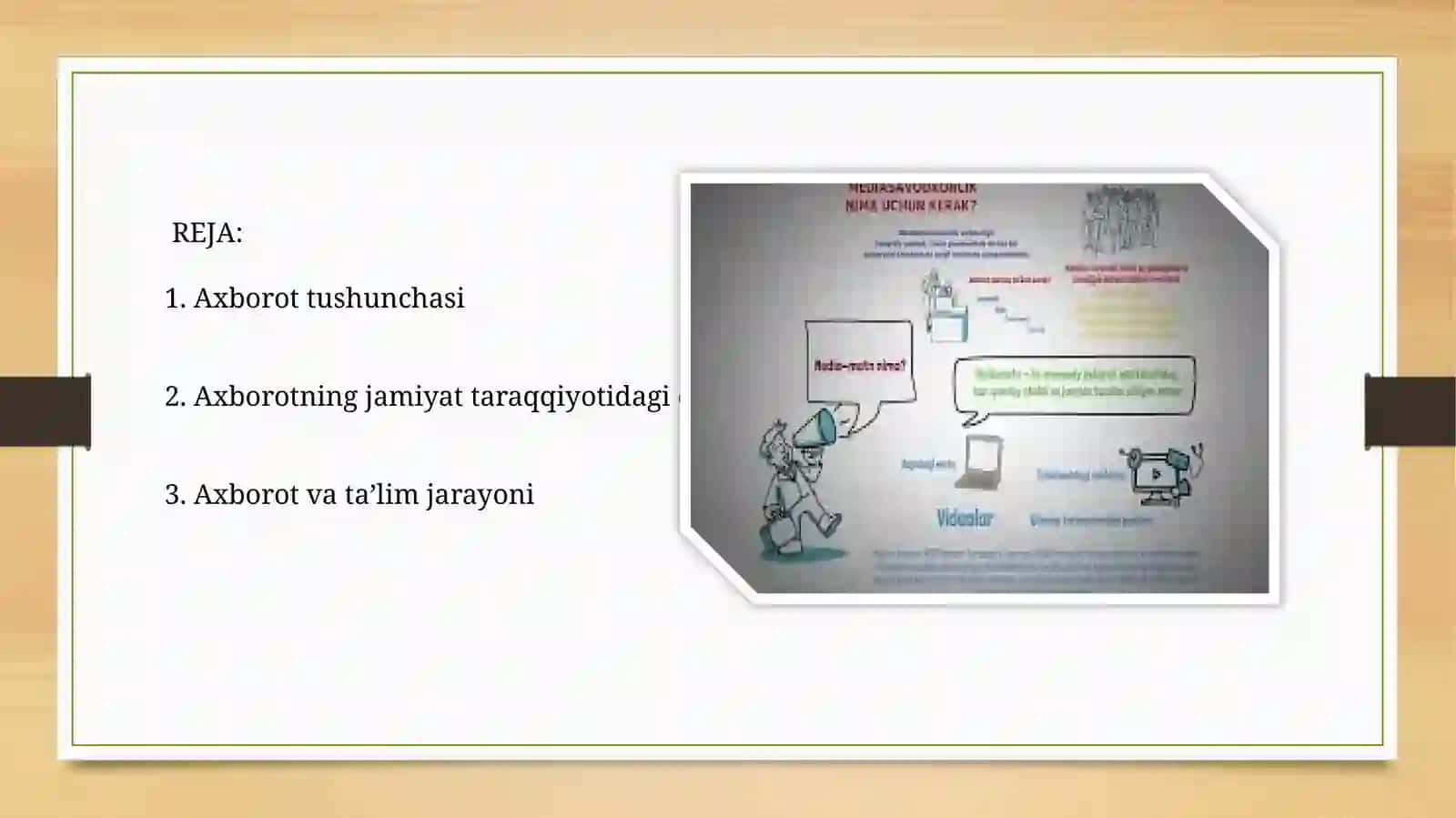 Axborotning jamiiyatdagi o'rni va ahamiyati 2