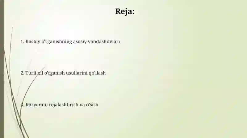 Kasbiy o'rganishga asosiy yondashuvlar 2