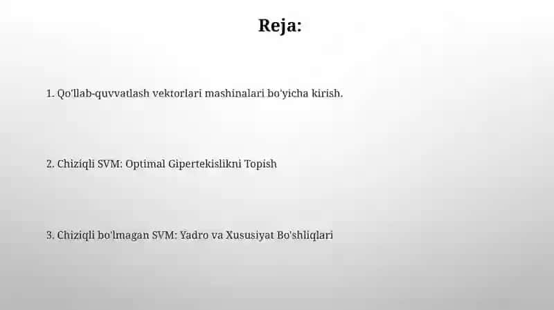 Qo'llab-quvvatlash vektorlari mashinalari 2