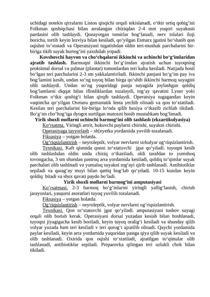 Barmoq Amputatsiyasi va Ekzartikulyatsiyasi 2