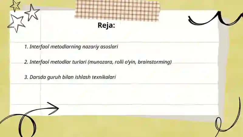 Interfaol metodlar va ularni qo'lash mahorati 2