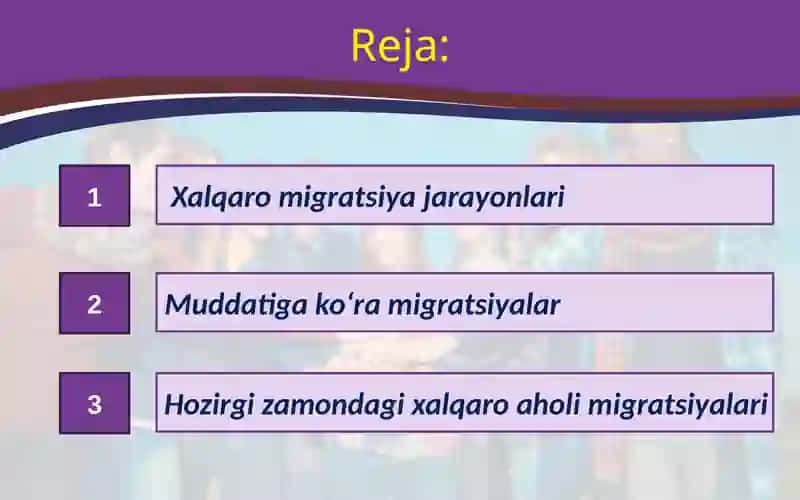 Xalqaro migratsiya jarayonlari va muammolari 2