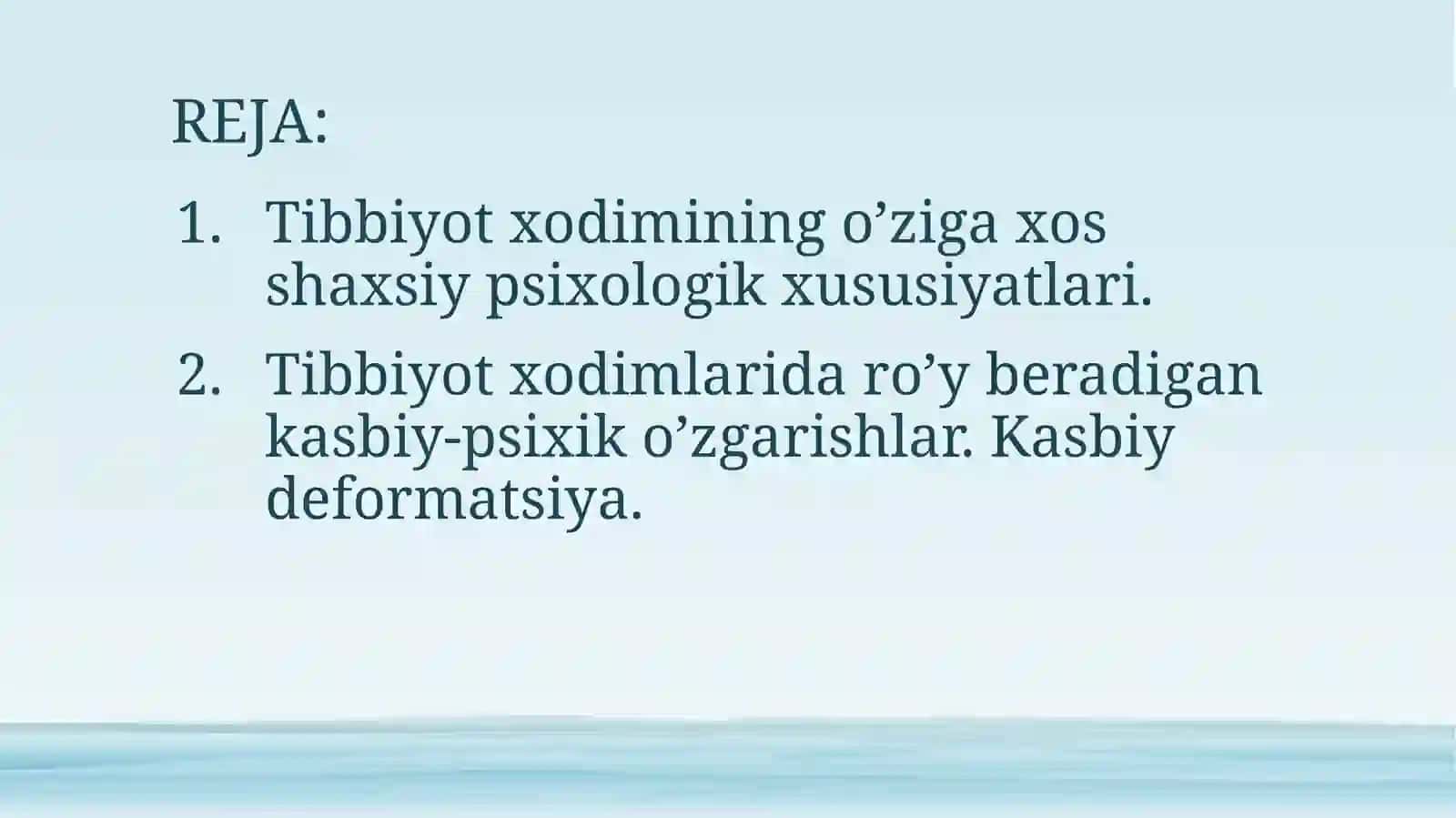 Tibbiyot xodimlari psixologiyasi 2