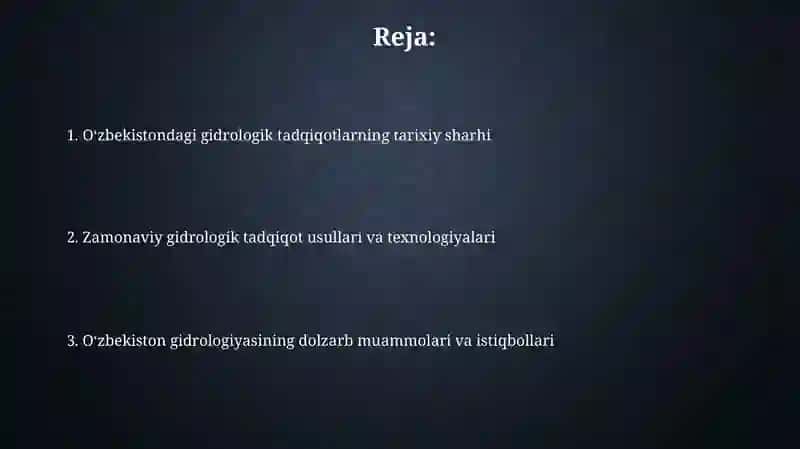 Oʻzbekistonda amalga oshirilgan gidrologik tadqiqotlar 2