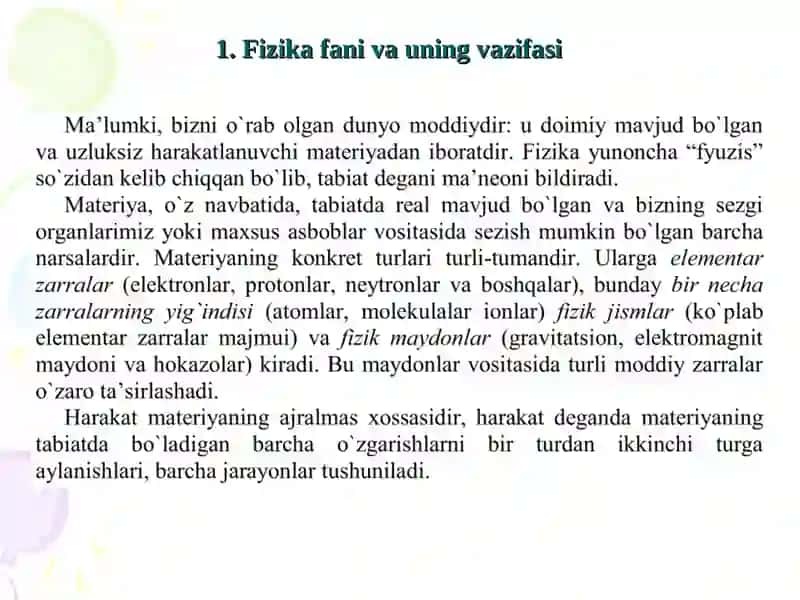 Fizika faniga kirish 2
