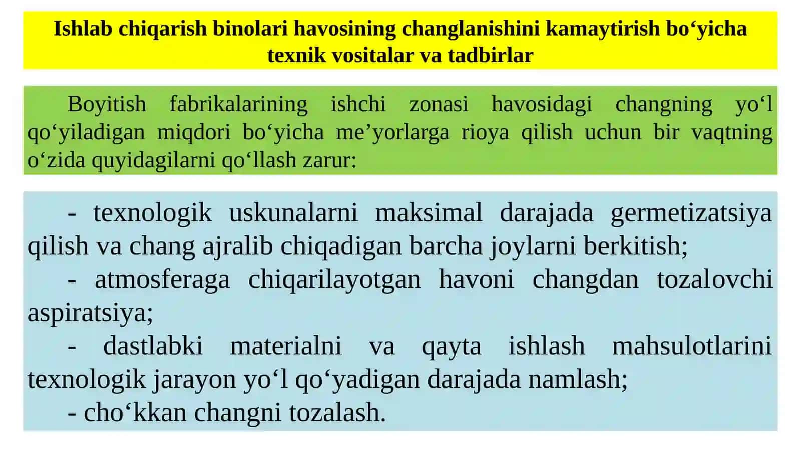 MAKSIMAL RUXSAT ETILGAN CHANG KONSENTRATSIYASINI KAMAYTIRISH UCHUN TEXNIK VOSITALAR VA CHORALAR 2