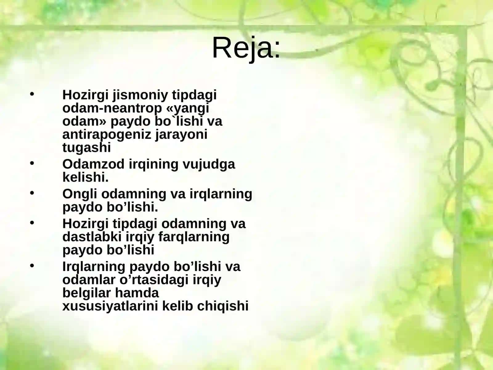 Odamzod irqining vujudga kelishi 2