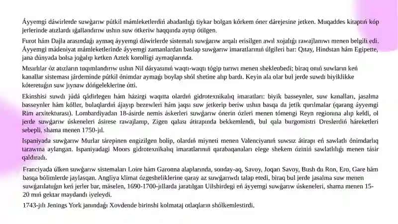 Suwǵarıwdiń áhmiyeti hám tariyxı 2