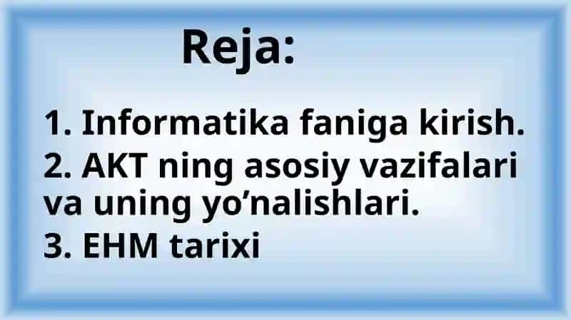 Informatika faniga kirish 2