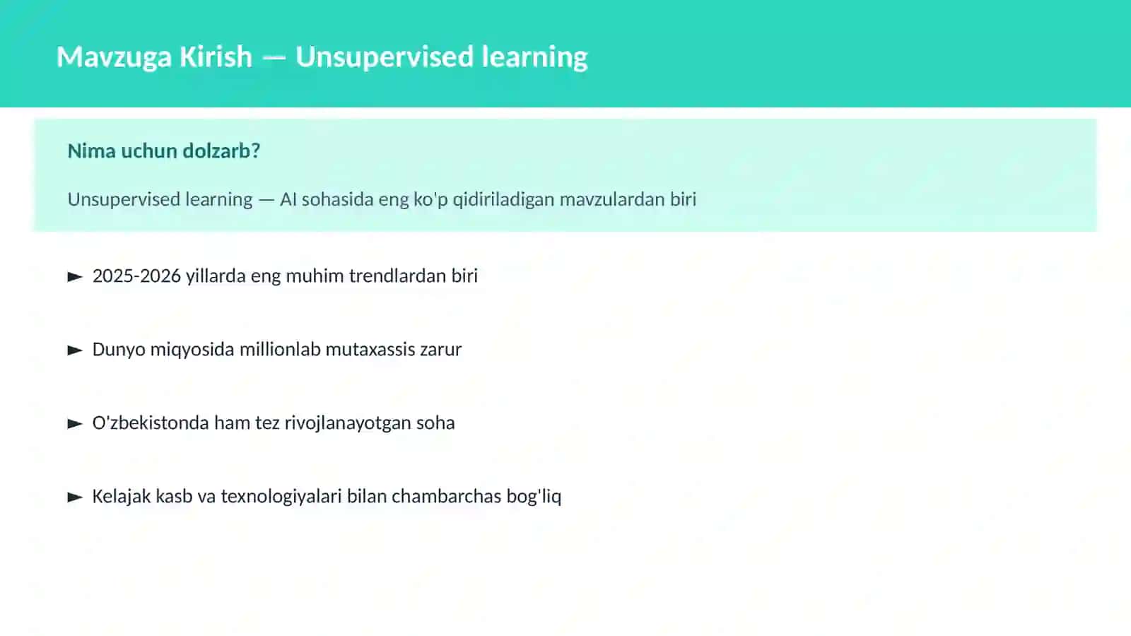 AI | MACHINE LEARNING ASOSLARI 2