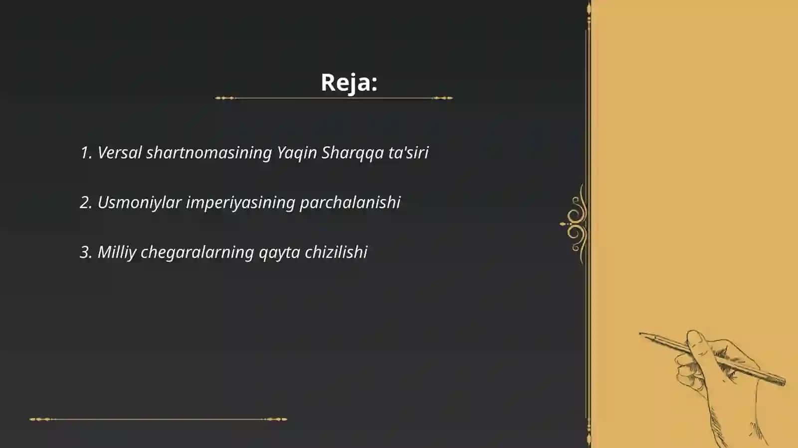 Versal shartnomasining Yaqin Sharqqa ta'siri 2