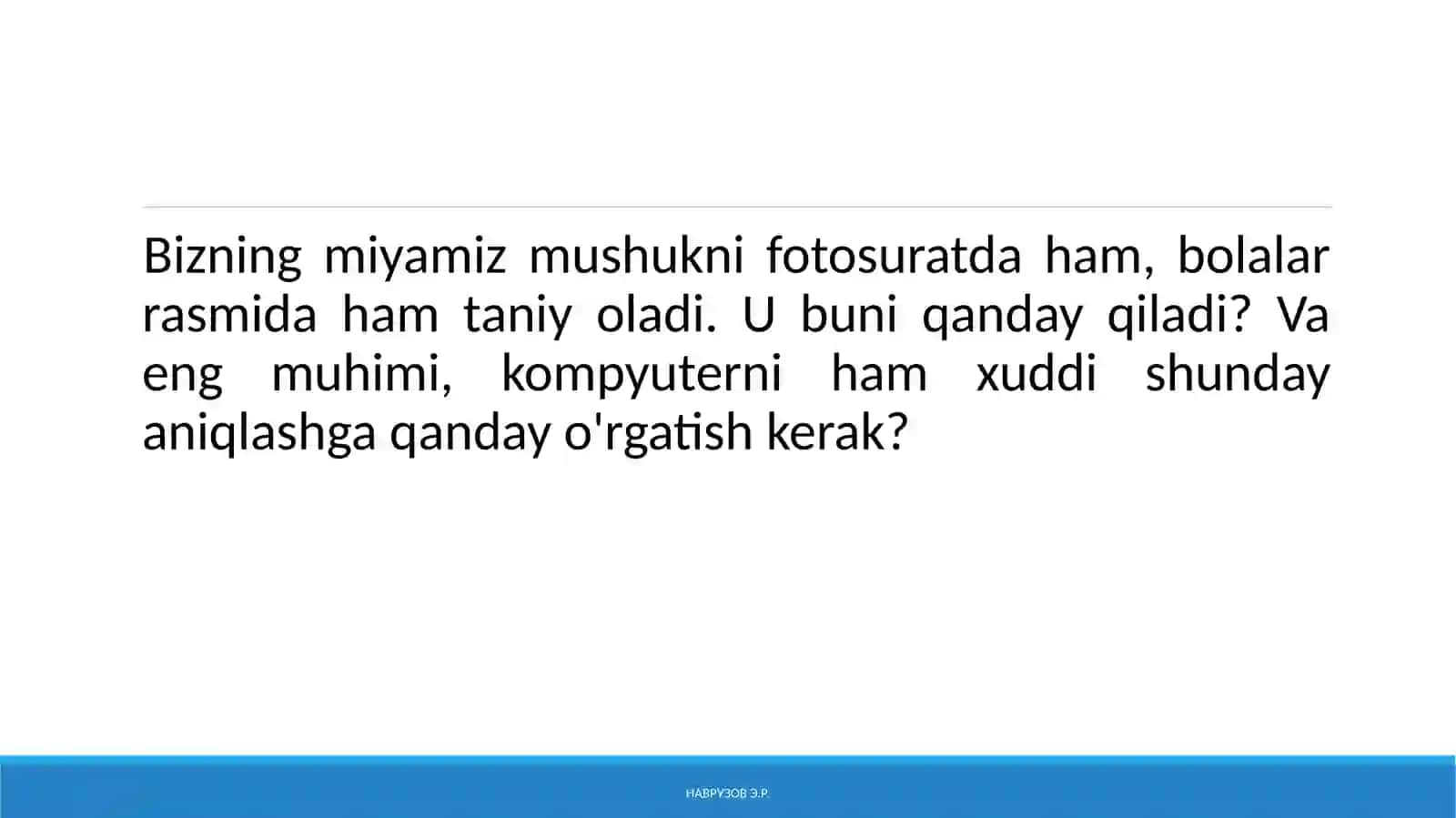 Sun’iy intellekt va neyronto’rli texnologiyalar 2