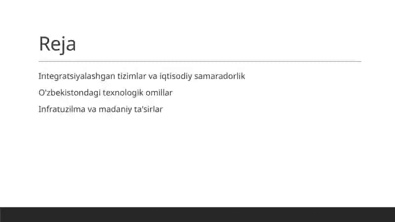 Integratsiyalashgan tizimlar va iqtisodiy samaradorlik 2