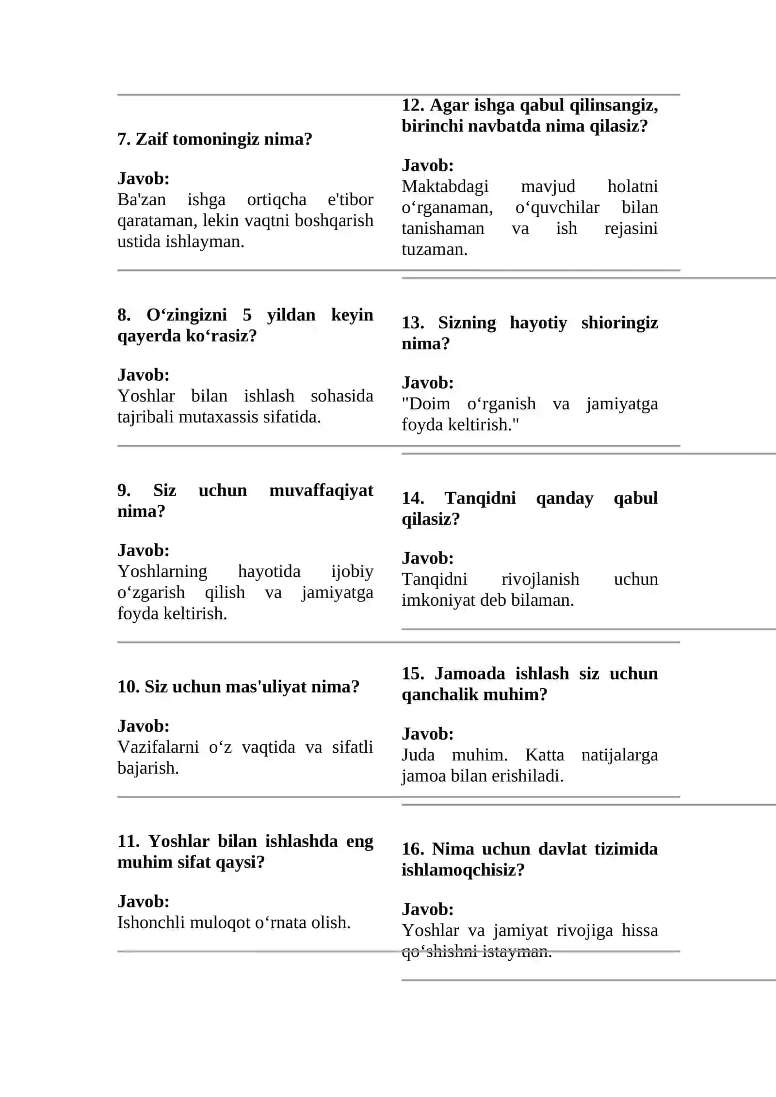 Maktab maslahatchisi (direktorning yoshlar masalalari bo‘yicha maslahatchisi) 2