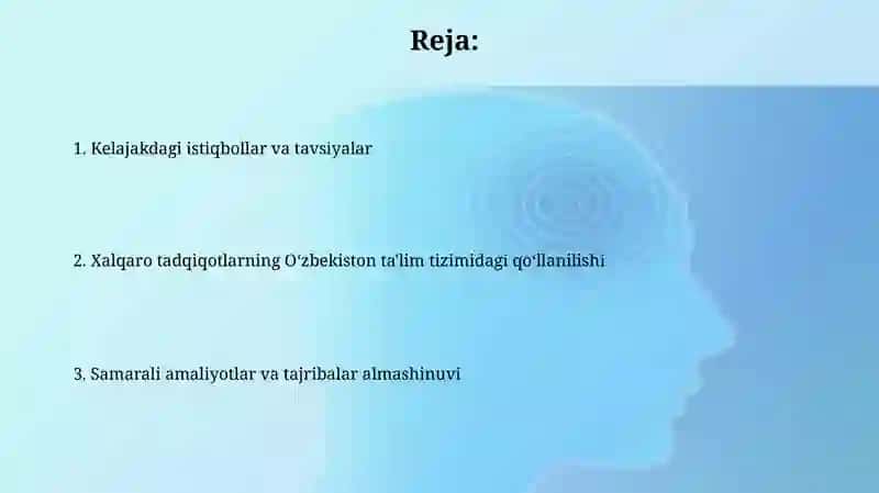 Xalqaro tadqiqotlarning Oʻzbekiston ta'lim tizimidagi qoʻllanilishi 2