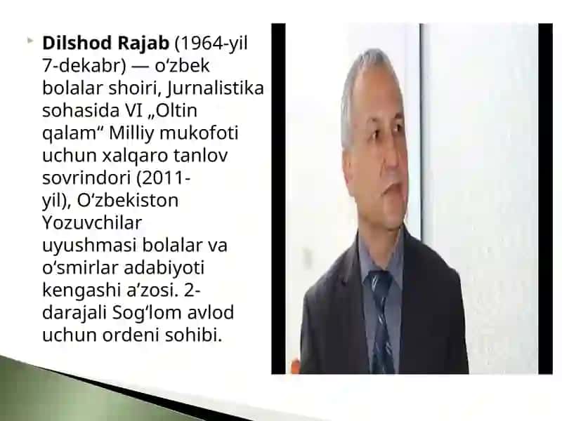 Dilshod Rajab -bolalar shoiri 2