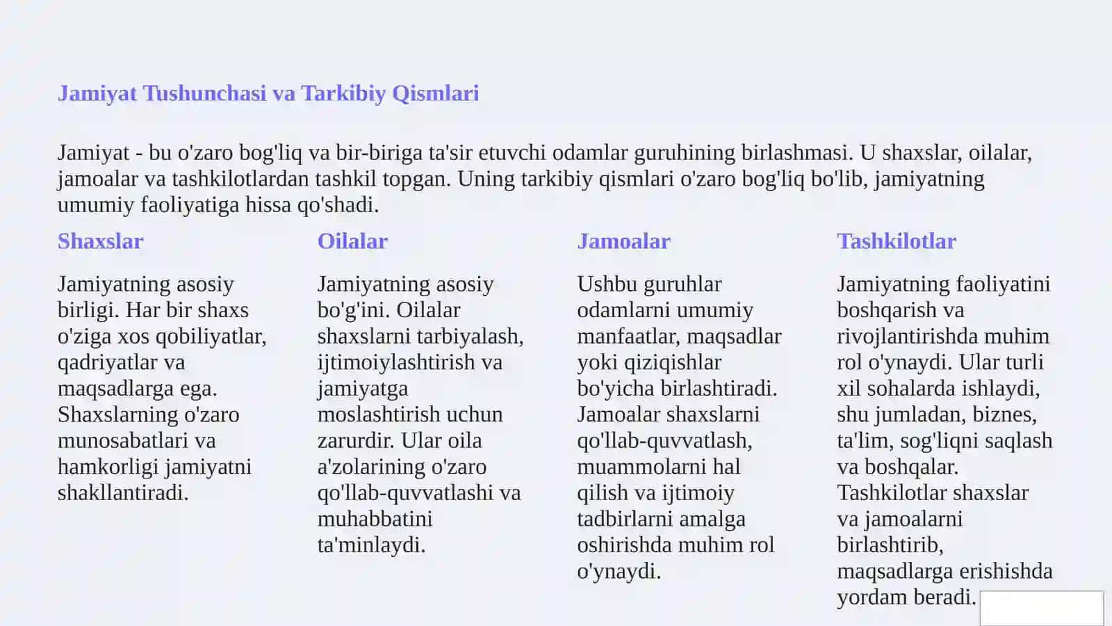 Jamiyat Tushunchasi va Tarkibiy Qismlari 2